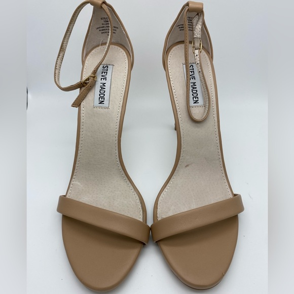 Steve Madden Stecy Nude Tan Beige Strappy Heels Size 10M - Picture 4 of 16